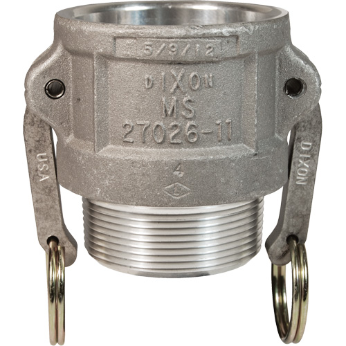 Coupleur &agrave; came et cannelure, Aluminium, Type B, 4", NPT m&acirc;le, 100 psi Infinity Industrial Services Inc.