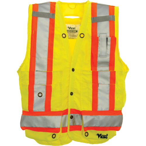 Veste de s&eacute;curit&eacute; pour arpenteur, Jaune lime haute visibilit&eacute;, Grand, Polyester Infinity Industrial Services Inc.