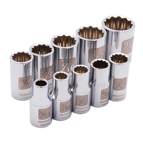 12-Point SAE Socket Set, 10 Pcs, 1/4" Drive Size Infinity Industrial Services Inc.