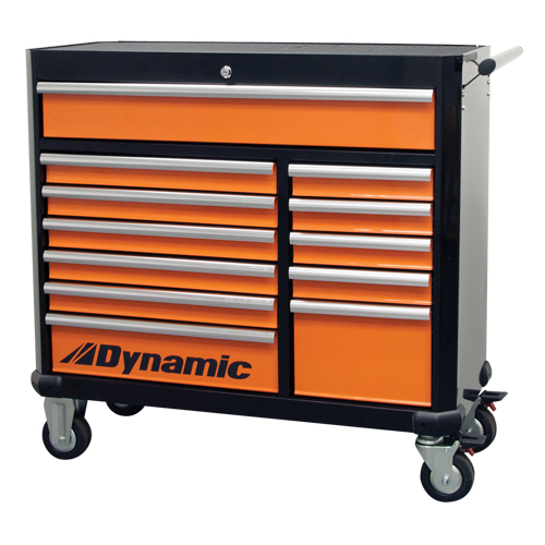 Armoire &agrave; outils mobile, 12 tiroirs, 42" la x 18" p x 41" h, Noir/Orange Infinity Industrial Services Inc.