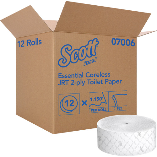 Scott&reg; Essential Toilet Paper, Jumbo/Coreless Roll, 2 Ply, 1150' Length, White Infinity Industrial Services Inc.
