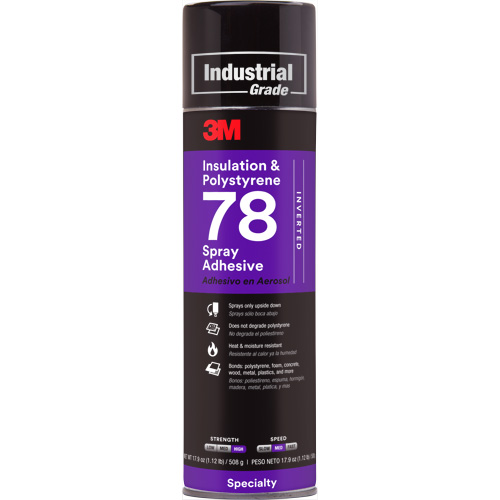 Polystyrene Foam Insulation 78 Spray Adhesive, 24 oz., Aerosol Can, Clear Infinity Industrial Services Inc.