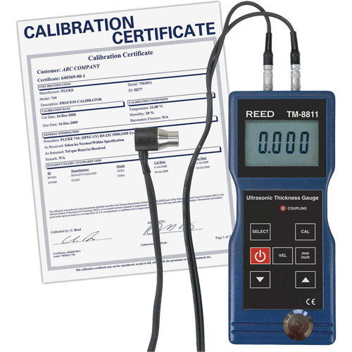 Thickness Gauge with ISO Certificate, Digital Display, Ultrasound, 0.05" to 7.9" (1.5 mm to 200 mm) Range Infinity Industrial Services Inc.
