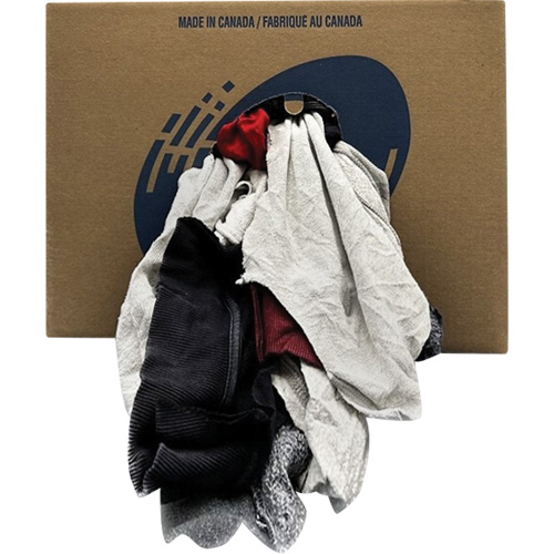 Western Wiper Rags Box, Fleece, Mix Colours, 20 lbs. Infinity Industrial Services Inc.