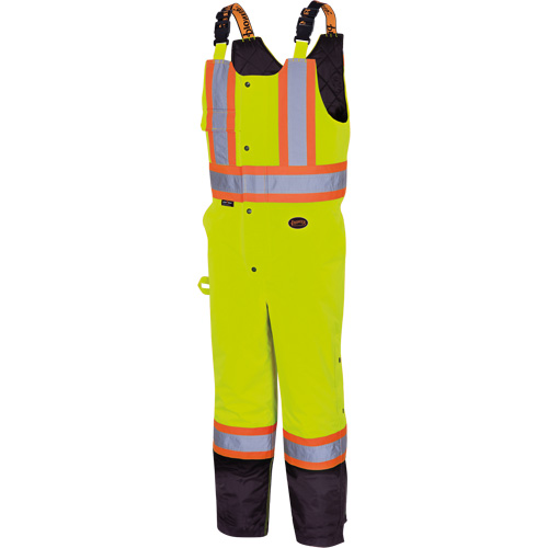 5041BB Pantalon &agrave; bretelles matelass&eacute; imperm&eacute;able, Polyester, Grand, Jaune lime haute visibilit&eacute; Infinity Industrial Services Inc.