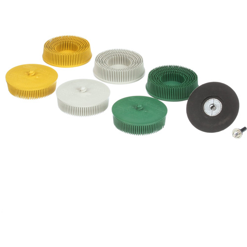 Roloc Bristle Disc Kit, Aluminum Oxide, Several Grit, 3" Dia. Infinity Industrial Services Inc.