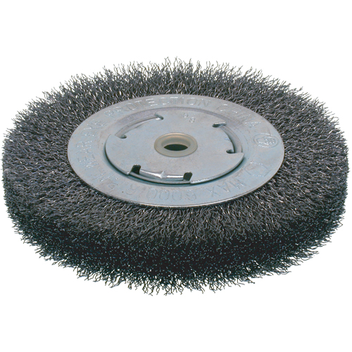 Economy Crimped Wire Wheel Brushes - Wide Face, 6" Dia., 0.014 Fill, 2" Arbor Infinity Industrial Services Inc.