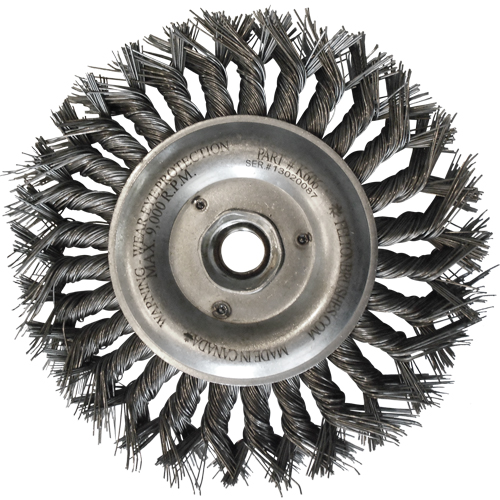 Wire Wheel Brushes, 6" Dia., 0.014" Fill, 5/8"-11 Arbor, Steel Infinity Industrial Services Inc.