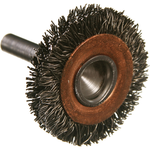 Brosses mont&eacute;es &agrave; fils cr&ecirc;p&eacute;s circulaires, 2", Fils 0,014", Tige 1/4" Infinity Industrial Services Inc.