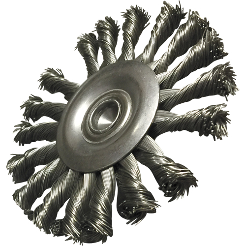 Brosses mont&eacute;es &agrave; fils nou&eacute;s circulaires, 3-1/2" dia., dia. Des fils 0,014", Tige 1/4" Infinity Industrial Services Inc.