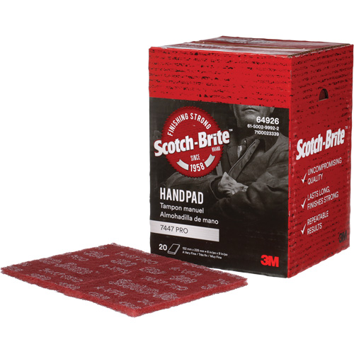 Scotch-Brite 7447 Hand Pads, Aluminum Oxide, 9" x 6", Very Fine Grit Infinity Industrial Services Inc.