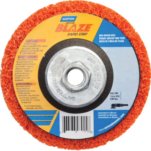 Disque &agrave; moyeu d&eacute;port&eacute; 4-1/2" non tiss&eacute; Blaze Rapid Strip, 4-1/2" dia., Grain Cors&eacute; Infinity Industrial Services Inc.