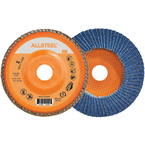AllSteel Flap Disc, 4-1/2" x 7/8", Type 27, 40 Grit, Zirconia Alumina Infinity Industrial Services Inc.