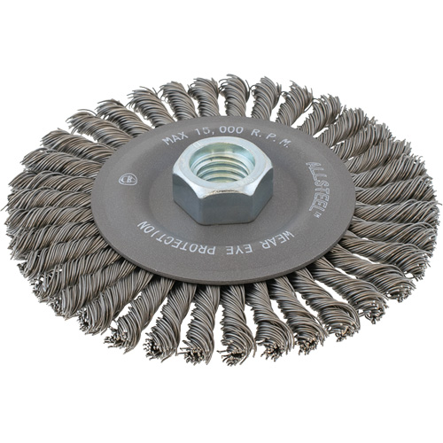 AllSteel Stringer Bead Wire Brush, 6-7/8" Dia., 0.02" Fill, 5/8"-11 Arbor, Steel Infinity Industrial Services Inc.