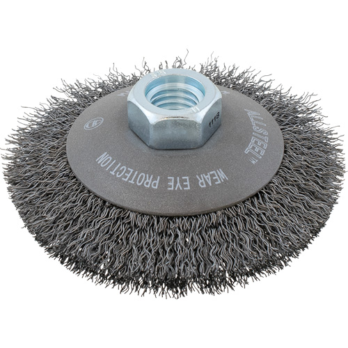 Brosse &agrave; fils torsad&eacute;s AllSteel, 4" dia., Fils 0,0118", Arbre 5/8"-11 Infinity Industrial Services Inc.