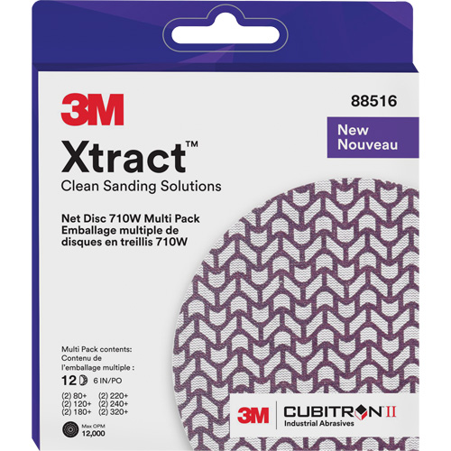 Xtract Cubitron II Net Disc 710W Multi Pack, 6" Dia., 80+/120+/240+/220+/320+/180+ Grit, Ceramic Infinity Industrial Services Inc.