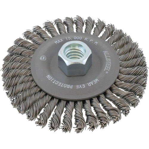 Brosse &agrave; fils m&eacute;talliques ALLSTEEL, 6" dia., Fils 0,02", Arbre 5/8"-11 Infinity Industrial Services Inc.