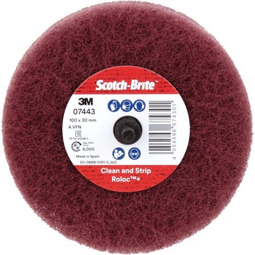 Roue de ponçage &agrave; usage g&eacute;n&eacute;ral Scotch-Brite Roloc Plus, 4" dia. Infinity Industrial Services Inc.
