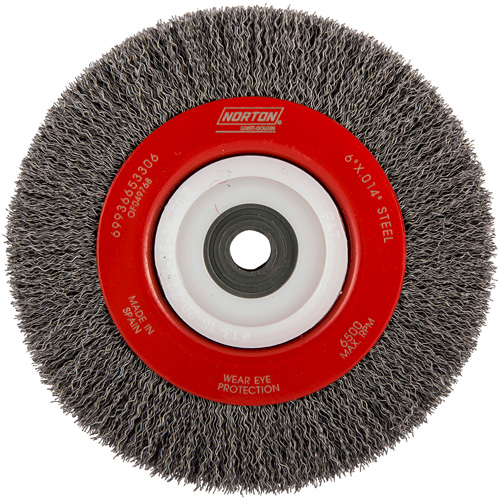 Roue d'&eacute;tabli sertie, 6" dia., Fils 0,014", Arbre 1/2"-2 Infinity Industrial Services Inc.