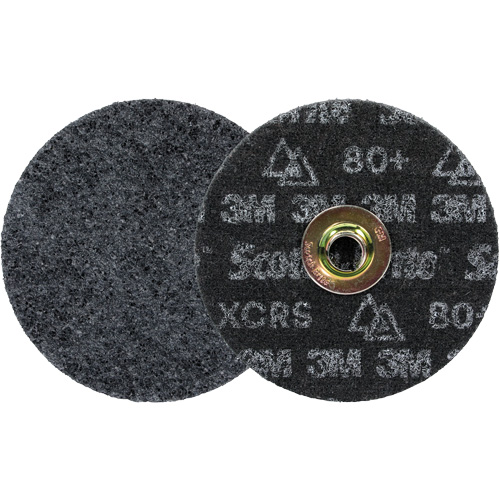 Meule &agrave; changement rapide Scotch-Brite &agrave; usage intensif pour le conditionnement de surface de pr&eacute;cision, HD- DN, 5" dia., Grain 80+, C&eacute;ramique Infinity Industrial Services Inc.