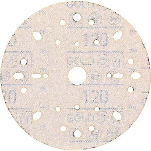 Hookit Gold Abrasive Disc, 6" Dia., 120 Grit, Aluminum Oxide, C-Weight Infinity Industrial Services Inc.