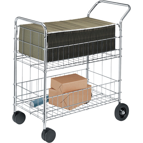 Wire Mail Cart, 200 lbs. Capacity, Chrome, 19" D x 30" L x 39-1/4" H, Chrome Plated Infinity Industrial Services Inc.