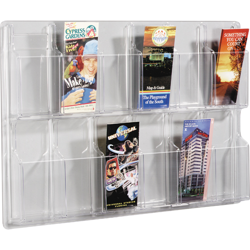 Literature Displays, Wall Mount, 12 Slots, Plastic, 30" W x 2" D x 20-3/8" H Infinity Industrial Services Inc.