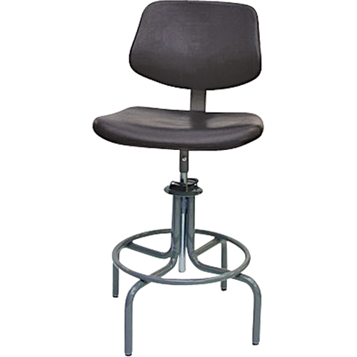 600 Series Rectangular Stool with Back , Mobile, Adjustable, 25" - 31", Polyurethane Seat, Black Infinity Industrial Services Inc.