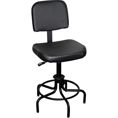 6000 Series Stool with Back, Stationary, Adjustable, 26" - 31", Vinyl Seat, Black Infinity Industrial Services Inc.