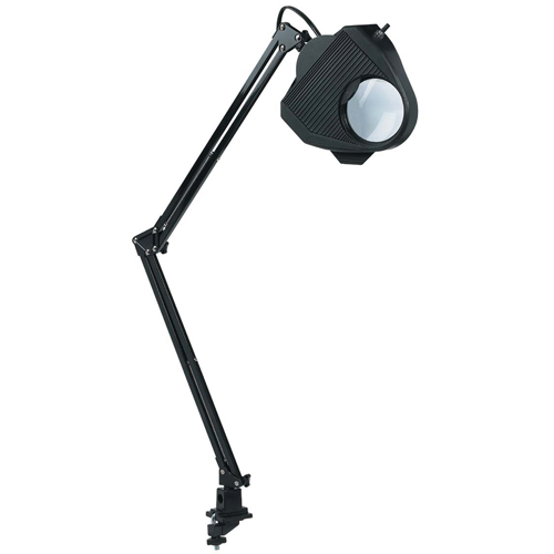 Magnifying Task Light, 60 W, Fluorescent/Incandescent/LED, Clamp, 40" Neck, Black Infinity Industrial Services Inc.
