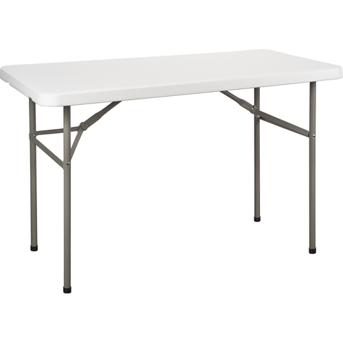 Folding Table, Rectangular, 48" L x 24" W, Polyethylene, White Infinity Industrial Services Inc.