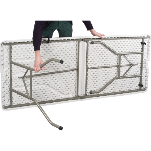 Fold-in-Half Table, Rectangular, 72" L x 30" W, Polyethylene, White Infinity Industrial Services Inc.