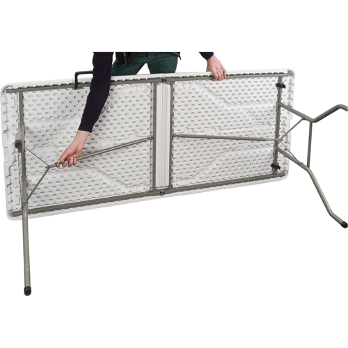 Fold-in-Half Table, Rectangular, 72" L x 30" W, Polyethylene, White Infinity Industrial Services Inc.