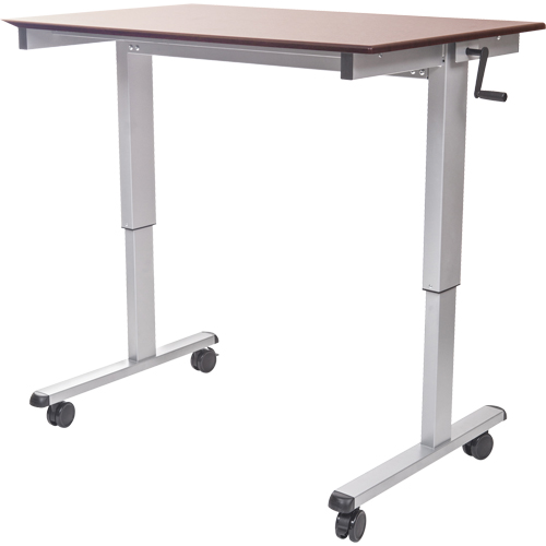 Adjustable Stand-Up Workstations, Stand-Alone Desk, 48-1/2" H x 59" W x 29-1/2" D, Walnut Infinity Industrial Services Inc.