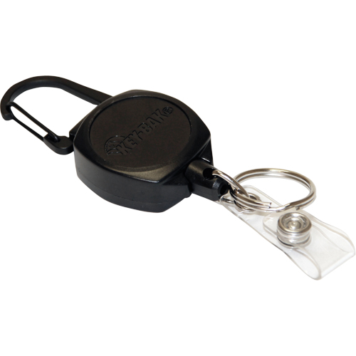 Self Retracting ID Badge and Key Reel, Zinc Alloy Metal, 24" Cable, Carabiner Attachment Infinity Industrial Services Inc.