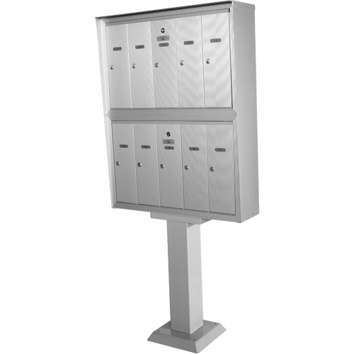 Boîtes aux lettres &agrave; plateforme double, Fixation Socle, 16" x 5-1/2", 8 portes, Aluminium Infinity Industrial Services Inc.