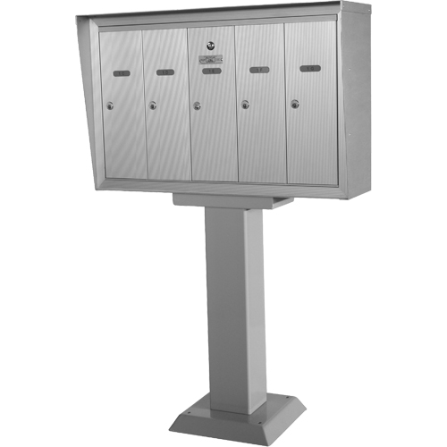 Single Deck Mailboxes, Pedestal -Mounted, 16" x 5-1/2", 7 Doors, Aluminum Infinity Industrial Services Inc.