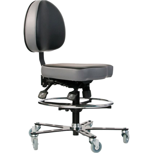Chaise ergonomique TF 180, Mobile, Vinyle Si&egrave;ge, Noir Infinity Industrial Services Inc.