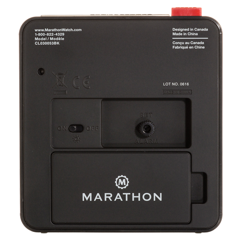 R&eacute;veille-matin de bureau, Analogique, &agrave; piles, 3,5" la x 1,5" p x 3,75" h, Noir Infinity Industrial Services Inc.