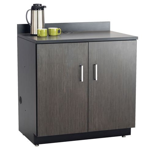 Modular Base Cabinet, Melamine, 2 Shelves, 39" H x 36" W x 25" D, Asian Night/Black Infinity Industrial Services Inc.