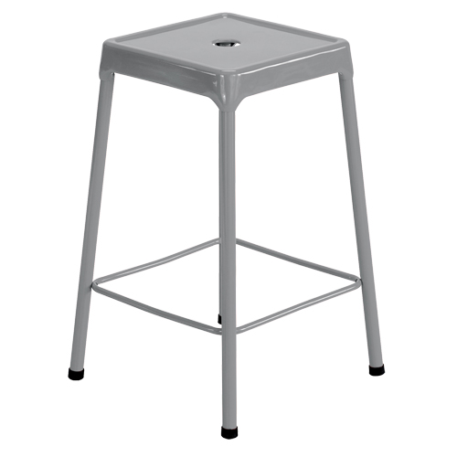 Counter Stool, Stationary, Fixed, 25", Steel Seat, Grey Infinity Industrial Services Inc.