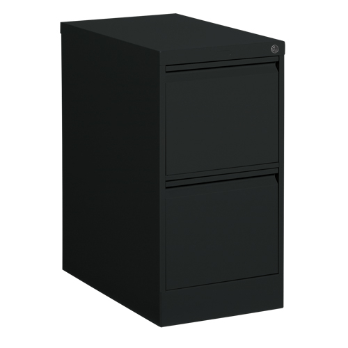 Vertical Filing Cabinet, Steel, 2 Drawers, 15-1/7" W x 25" D x 29" H, Black Infinity Industrial Services Inc.