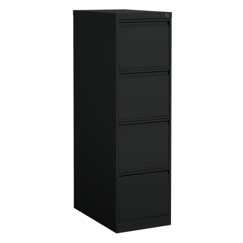 Vertical Filing Cabinet, Steel, 4 Drawers, 15-1/7" W x 25" D x 52" H, Black Infinity Industrial Services Inc.