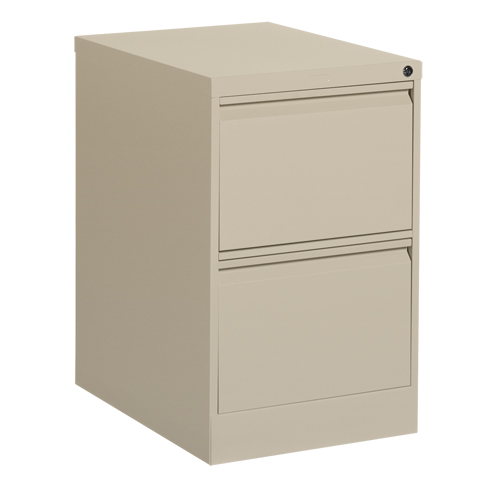 Vertical Filing Cabinet, Steel, 2 Drawers, 18-1/7" W x 25" D x 29" H, Beige Infinity Industrial Services Inc.
