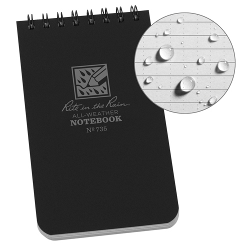 Carnet de notes de poche &agrave; spirale, Couverture souple, Noir, 100 Pages, 3" , 5"  Infinity Industrial Services Inc.