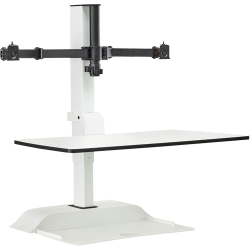 Soar Sit/Stand Electric Desk with Dual Monitor Arm, Desktop Unit, 37-1/4" H x 27-3/4" W x 22" D, White Infinity Industrial Services Inc.