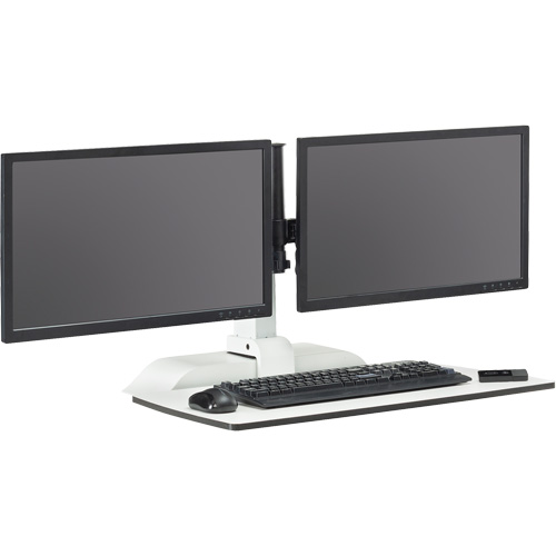 Soar Sit/Stand Electric Desk with Dual Monitor Arm, Desktop Unit, 37-1/4" H x 27-3/4" W x 22" D, White Infinity Industrial Services Inc.