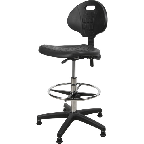 Heavy-Duty Ergonomic Stool, Stationary, Adjustable, 39” - 48”, Polyurethane Seat, Black Infinity Industrial Services Inc.