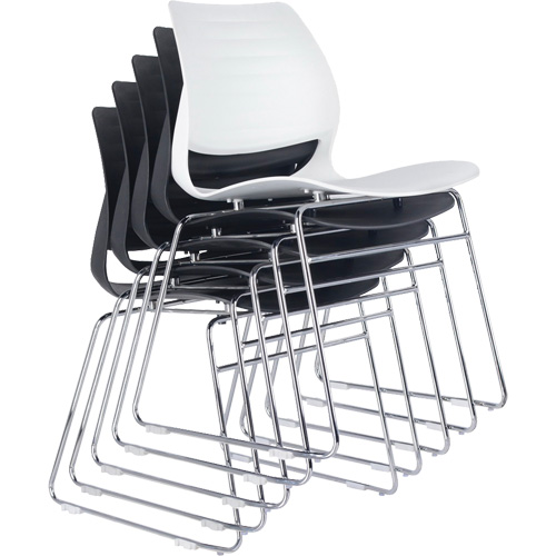 Stacking Chairs, Polypropylene, 32" High, 250 lbs. Capacity, Black Infinity Industrial Services Inc.