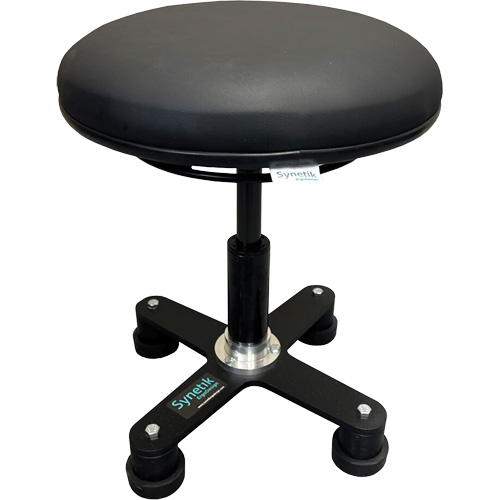 Omnistool Ergonomic Stool, Mobile, Adjustable, Vinyl Seat, Black Infinity Industrial Services Inc.